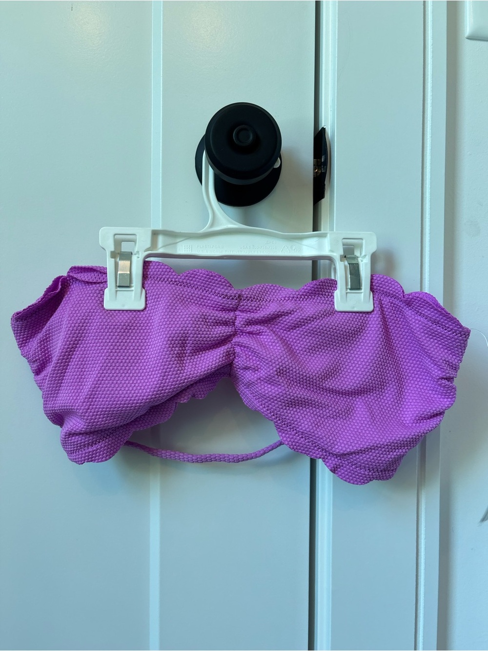Textured Purple Bandeau Bikini Top